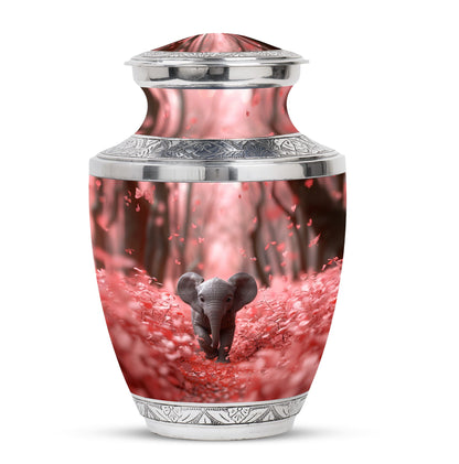 Elephant Theme Large Urn 10 Inch