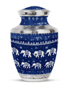 Elephant Family Theme Large Urn 10 Inch