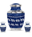 Elephant Family Theme Large Urn With 2 Keepsake Urn