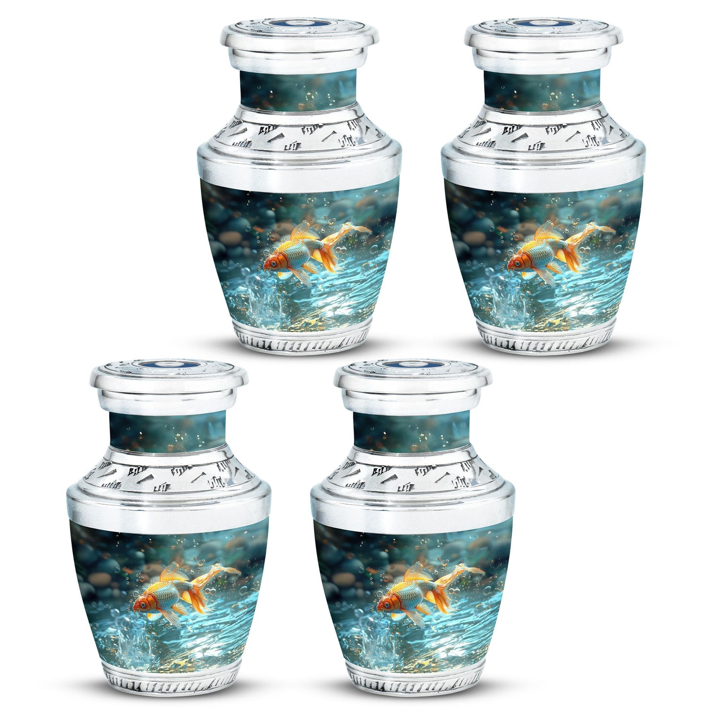 Gold Fish Theme 3 Inch Keepsake Pack of 4