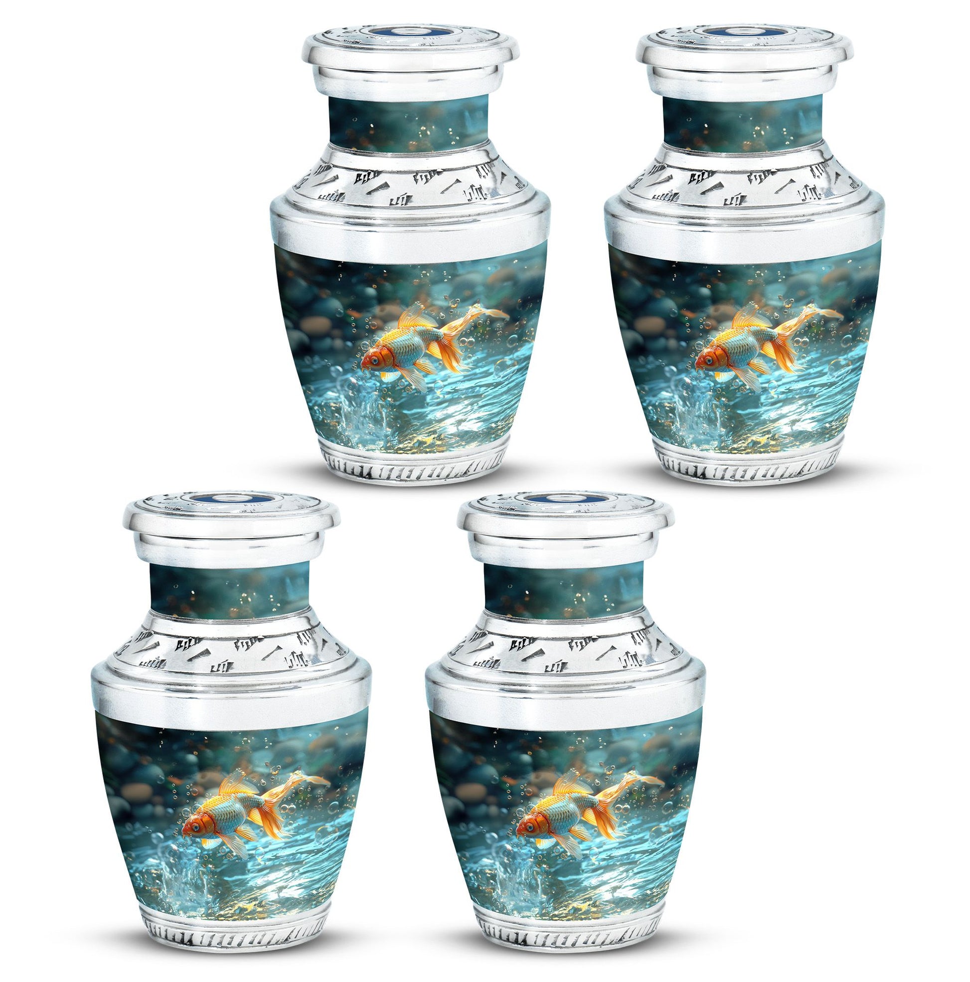 Gold Fish Theme 3 Inch Keepsake Pack of 4