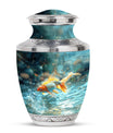 Gold Fish Theme Large Urn 10 Inch