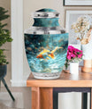 Gold Fish Theme Large Urn With 1 Keepsake Urn