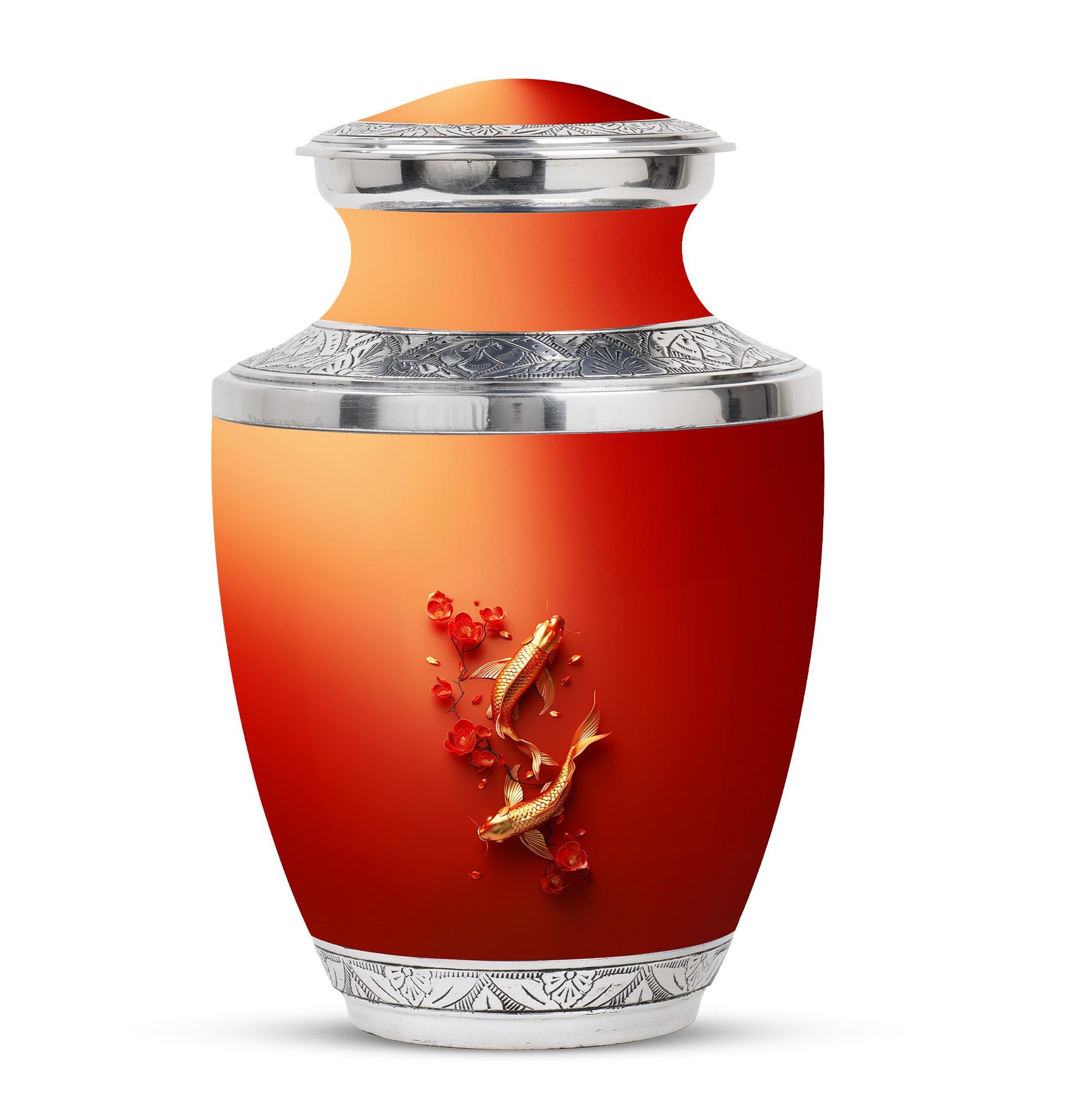 Gold Fish Theme Large Urn 10 Inch