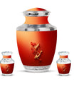 Gold Fish Theme Large Urn With 2 Keepsake Urn