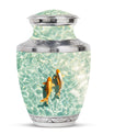 Gold Fish Theme Large Urn 10 Inch