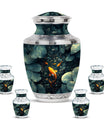 Gold Fish Theme Large Urn With 4 Keepsake Urn