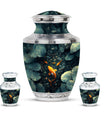 Gold Fish Theme Large Urn With 2 Keepsake Urn