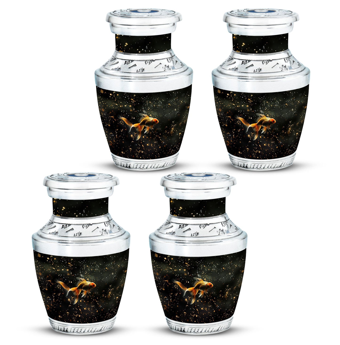 Gold Fish Theme 3 Inch Keepsake Pack of 4