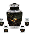 Gold Fish Theme Large Urn With 4 Keepsake Urn