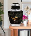 Gold Fish Theme Large Urn With 1 Keepsake Urn