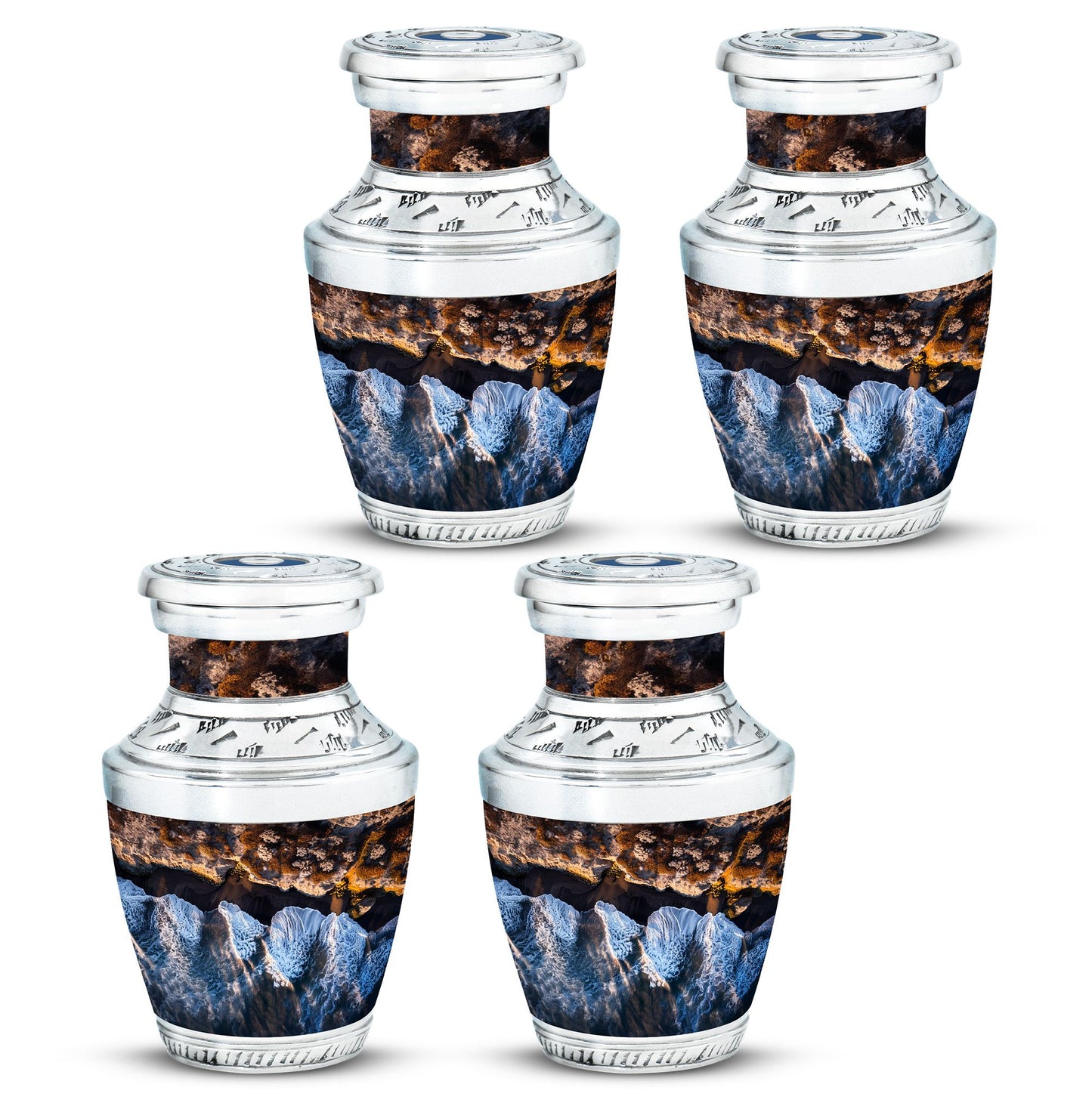 Ocean Waves Theme 3 Inch Keepsake Pack of 4