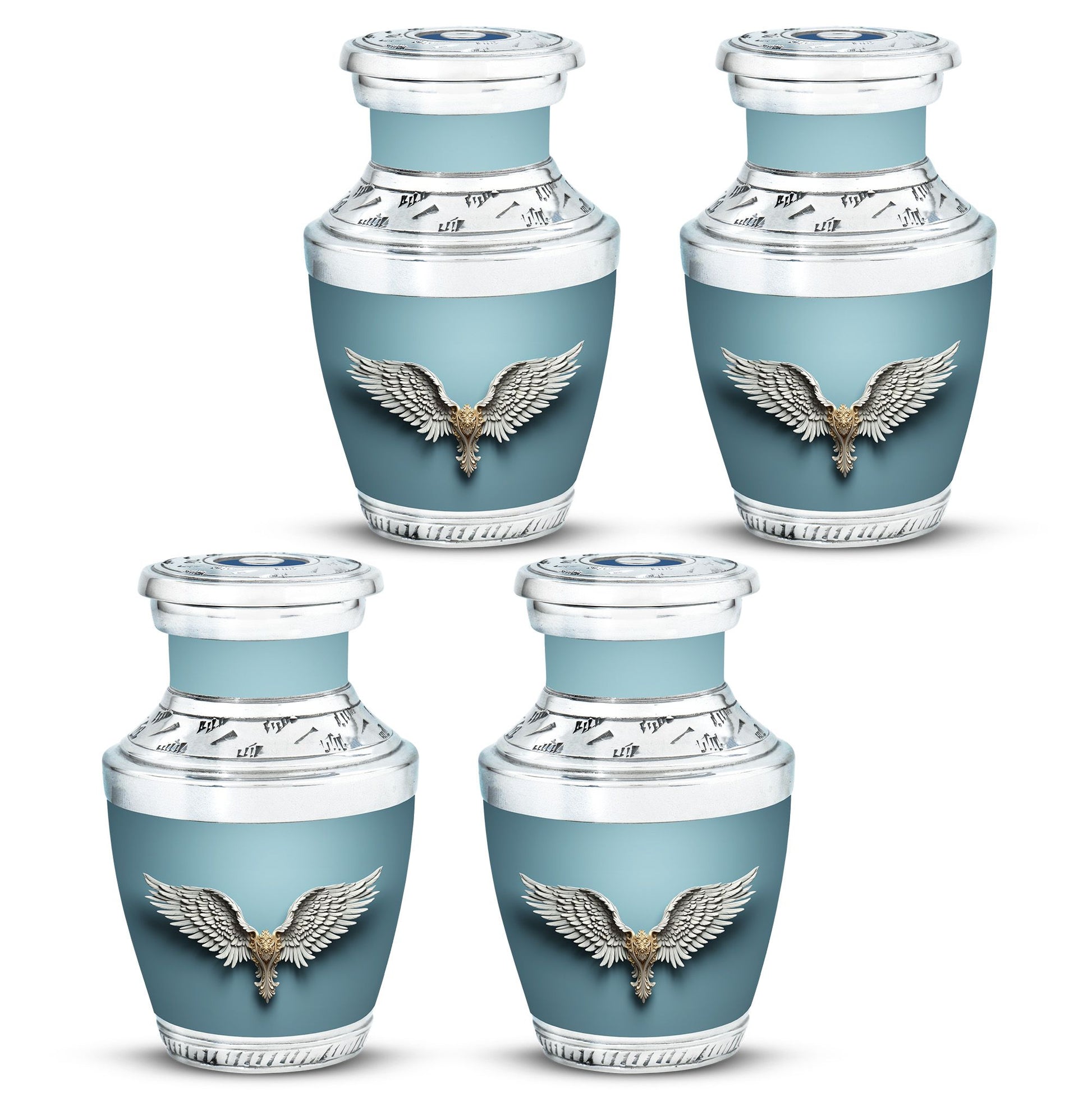 Wings Blue Theme 3 Inch Keepsake Pack of 4