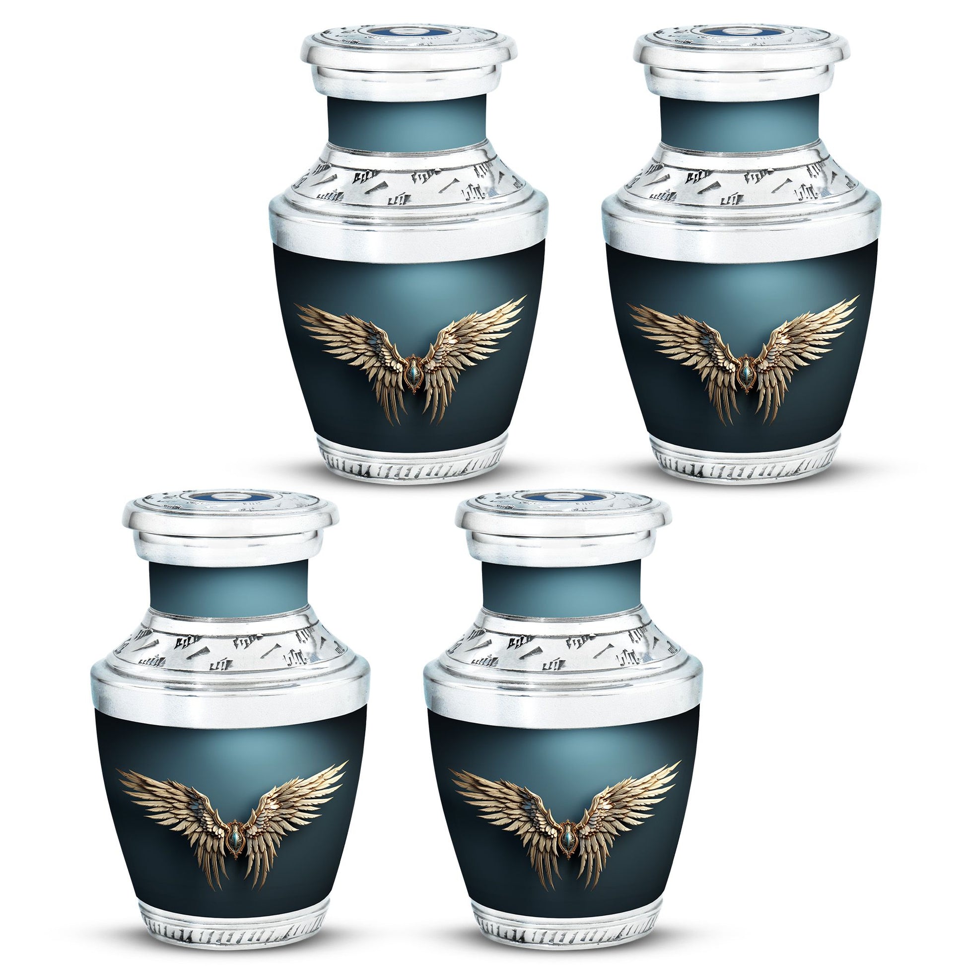 Wings Blue Theme 3 Inch Keepsake Pack of 4