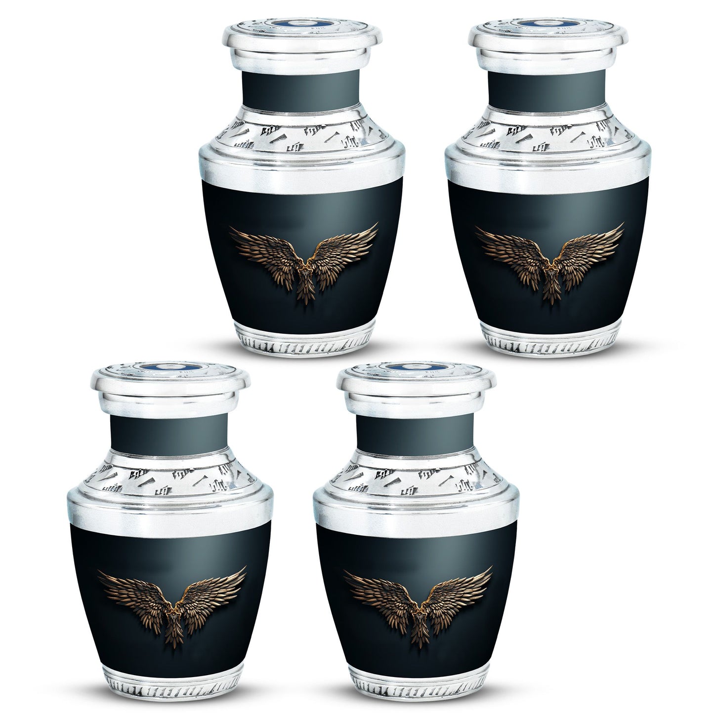 Wings Blue Theme 3 Inch Keepsake Pack of 4