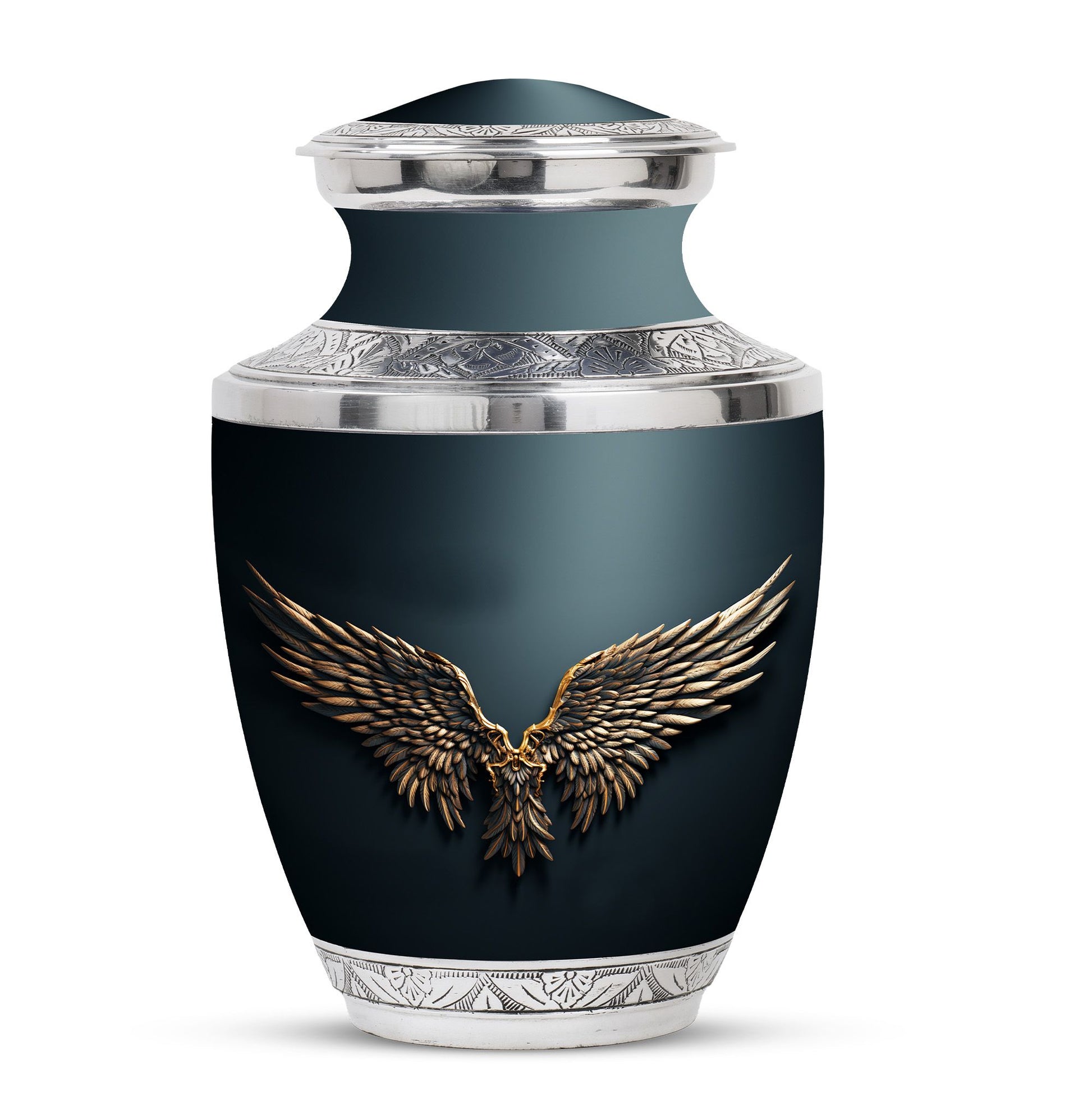 Wings Blue Theme Large Urn 10 Inch