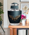 Wings Blue Theme Large Urn With 1 Keepsake Urn