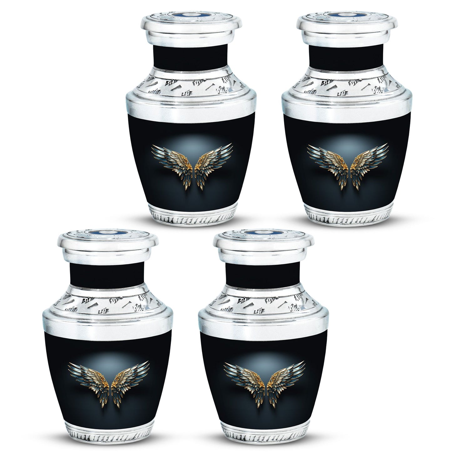 Wings Blue Theme 3 Inch Keepsake Pack of 4