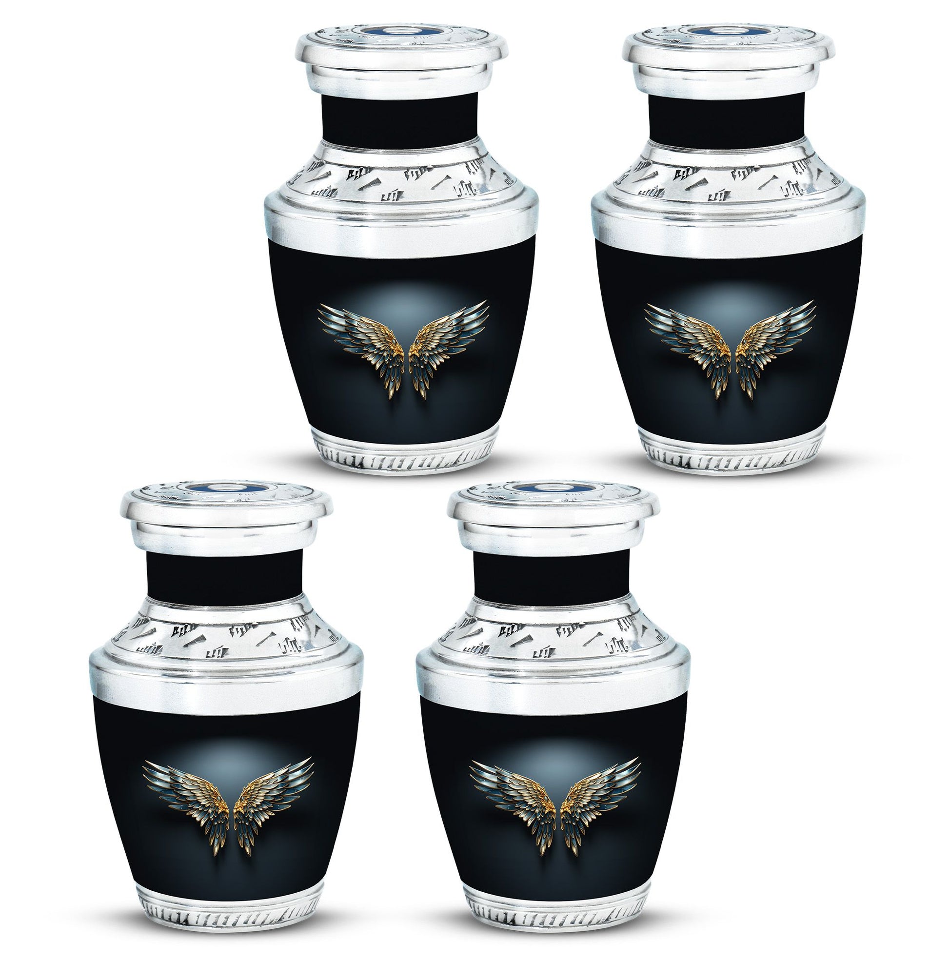 Wings Blue Theme 3 Inch Keepsake Pack of 4