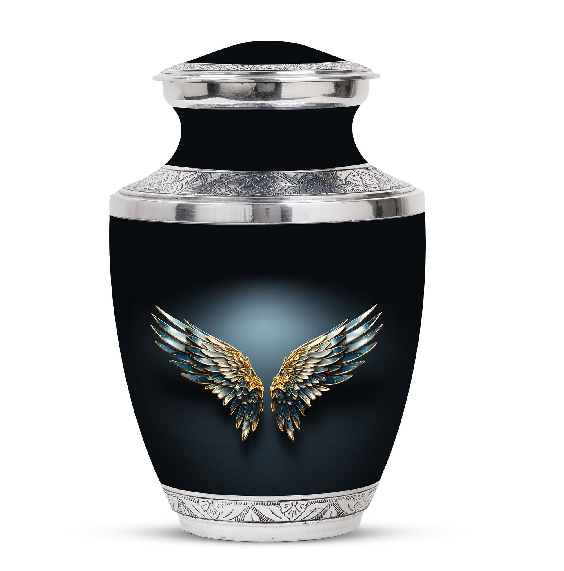 Wings Blue Theme Large Urn 10 Inch