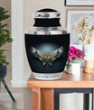 Wings Blue Theme Large Urn With 1 Keepsake Urn