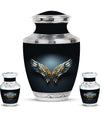 Wings Blue Theme Large Urn With 2 Keepsake Urn