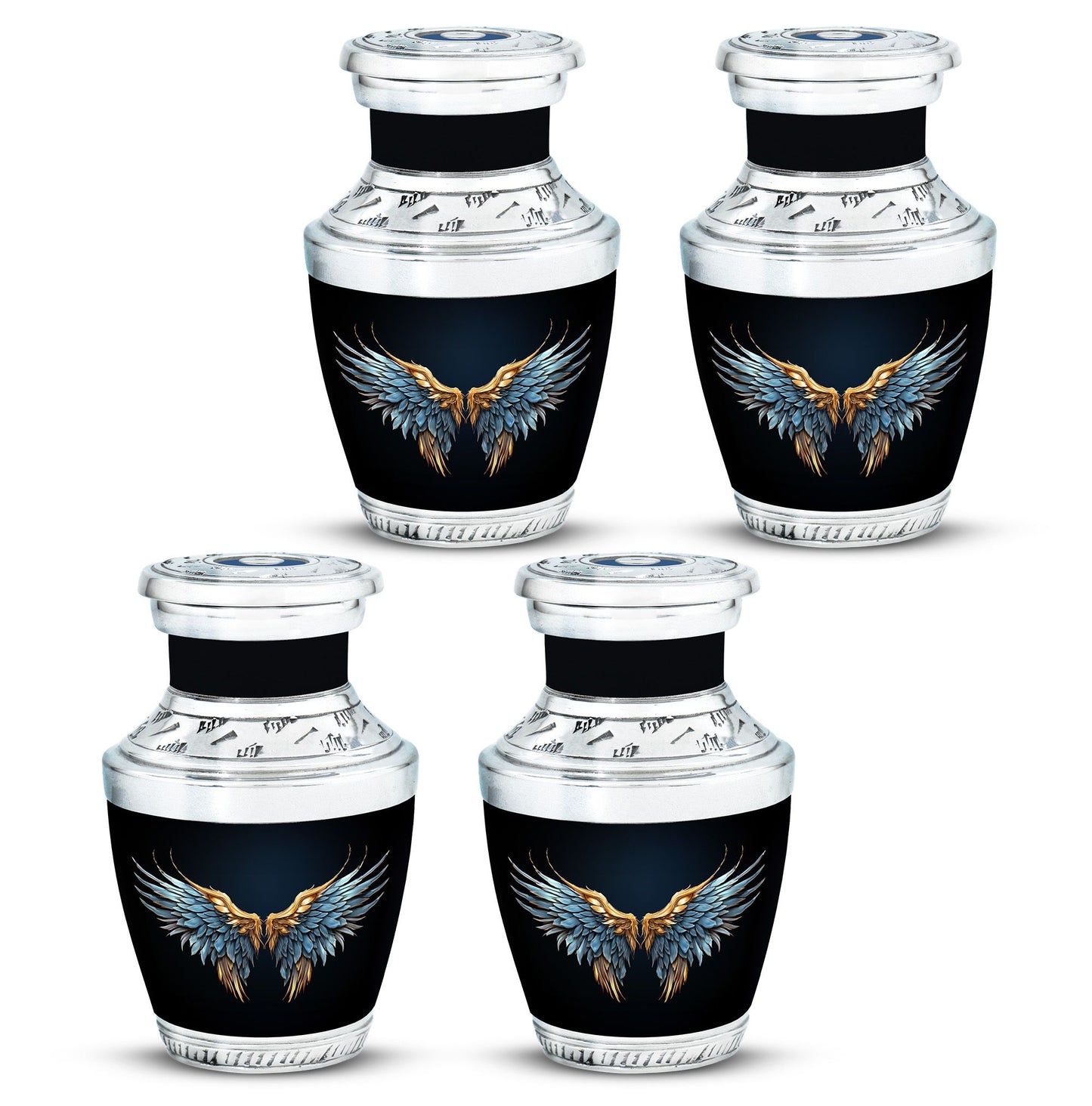 Wings Blue Theme 3 Inch Keepsake Pack of 4
