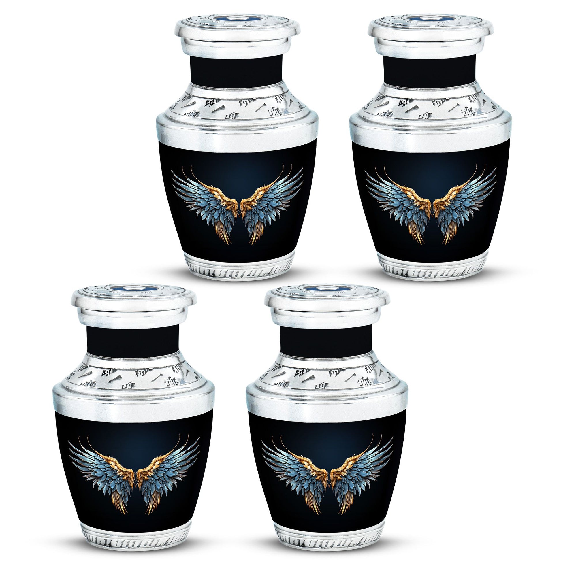 Wings Blue Theme 3 Inch Keepsake Pack of 4