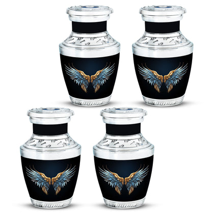 Wings Blue Theme 3 Inch Keepsake Pack of 4