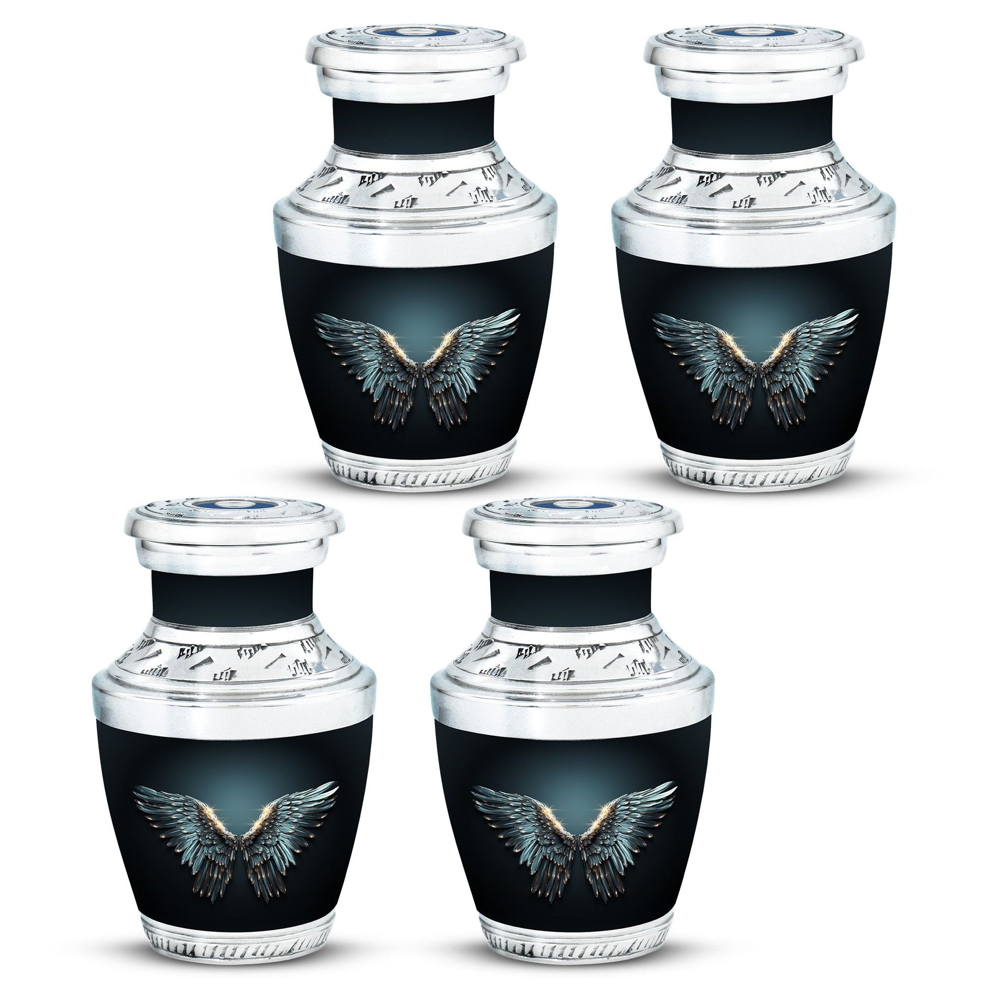 Wings Blue Theme 3 Inch Keepsake Pack of 4