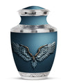 Wings Blue Theme Large Urn 10 Inch