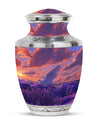 White Dove On Purple Theme Large Urn 10 Inch