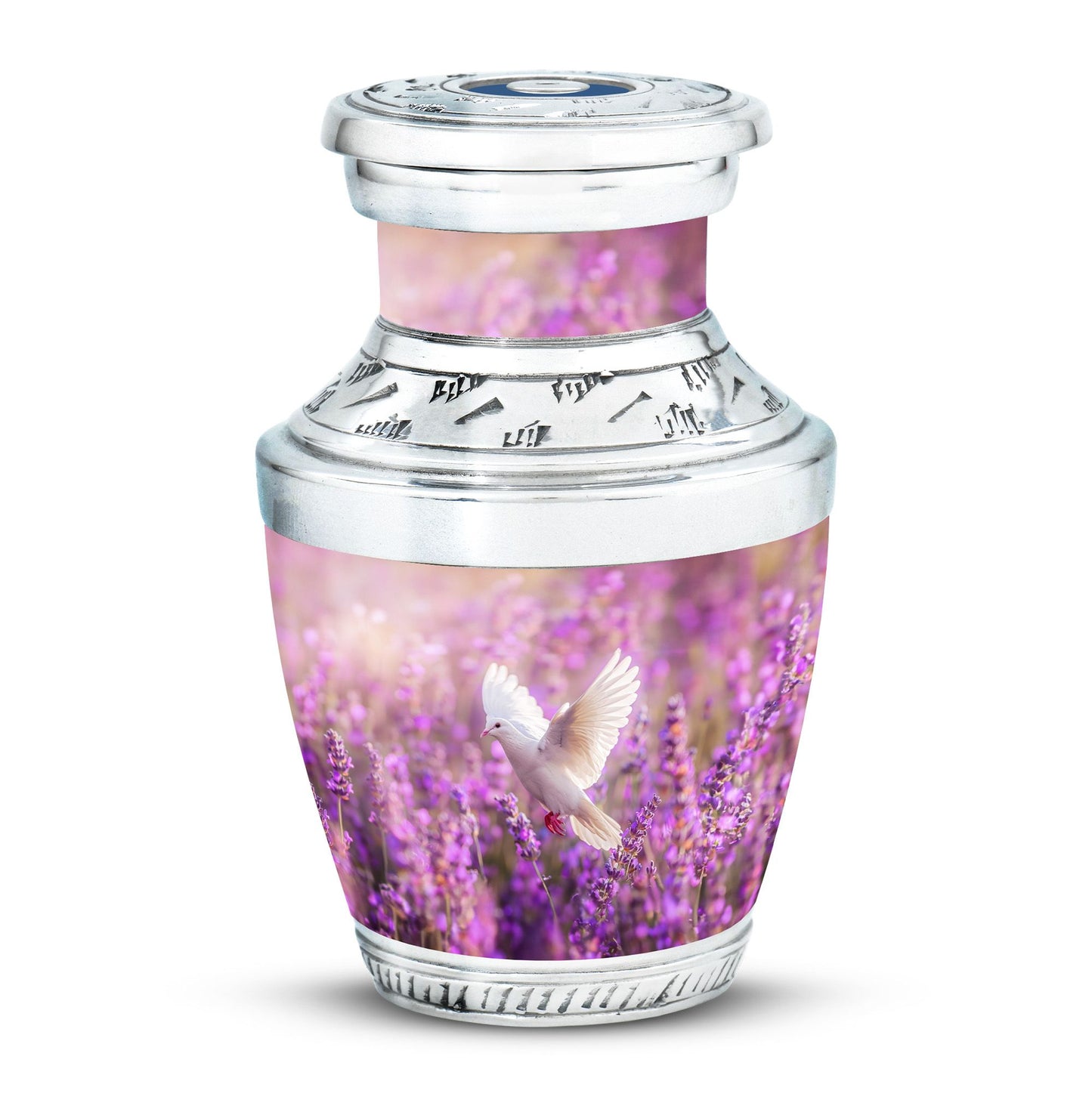 White Dove On Purple Theme 3 Inch Keepsake