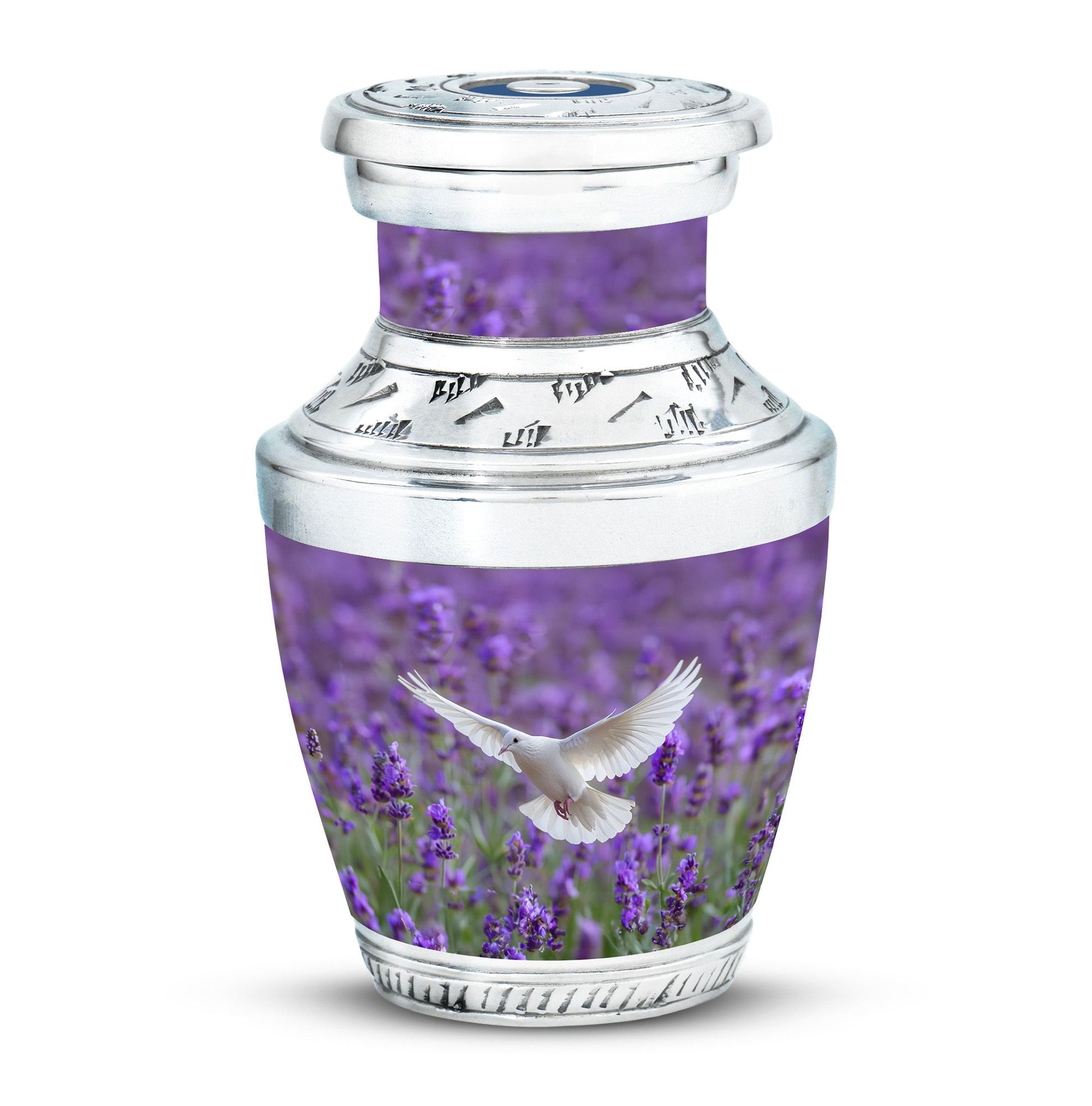 White Dove On Purple Theme 3 Inch Keepsake