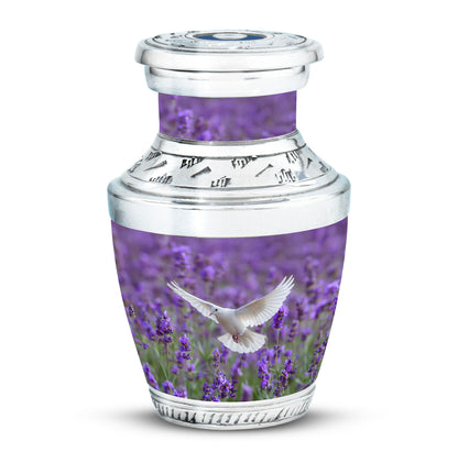 White Dove On Purple Theme 3 Inch Keepsake