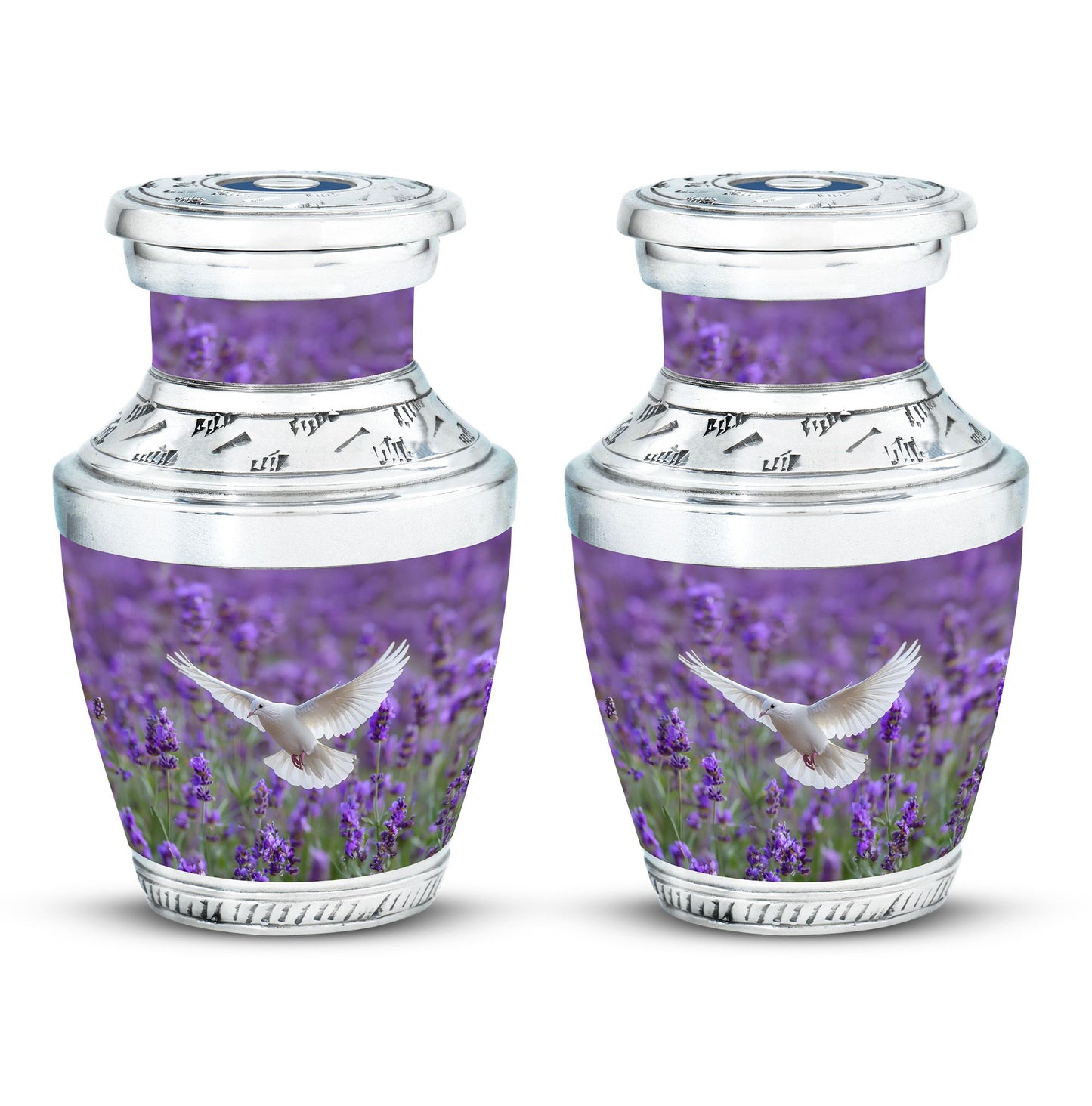 White Dove On Purple Theme 3 Inch Keepsake Pack of 2