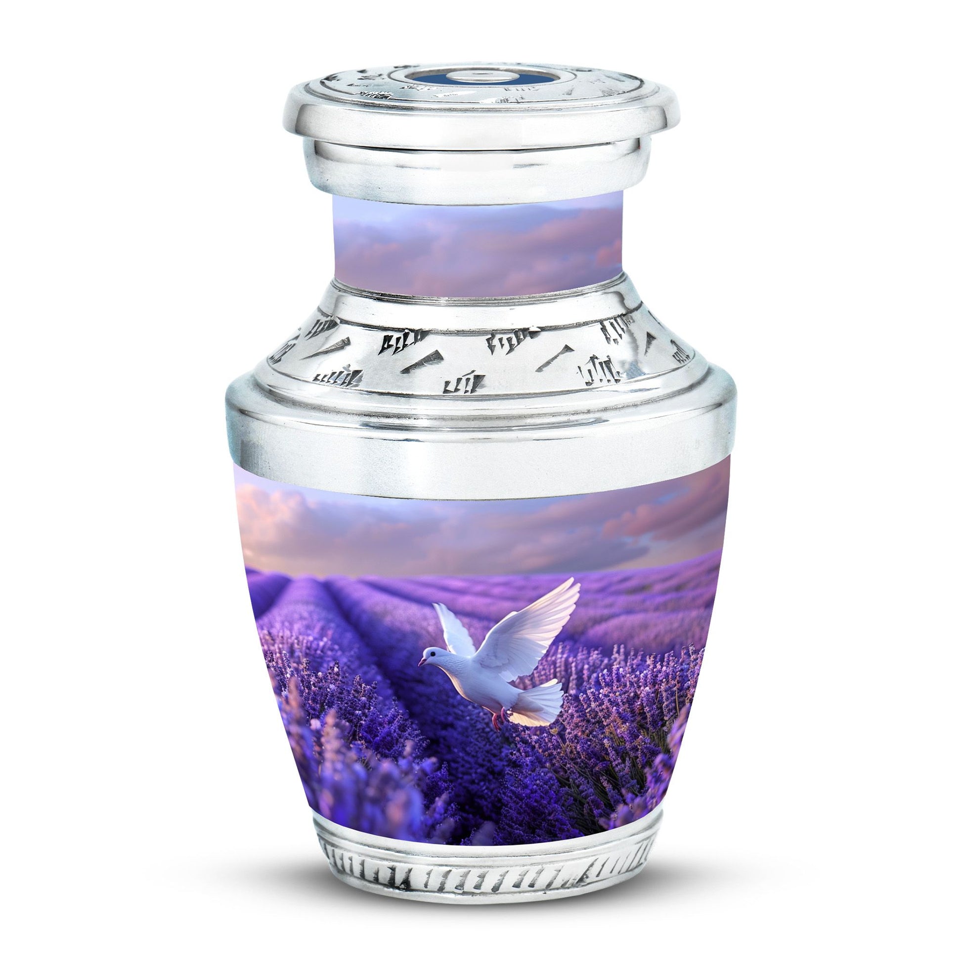 White Dove On Purple Theme 3 Inch Keepsake