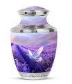 White Dove On Purple Theme Large Urn 10 Inch