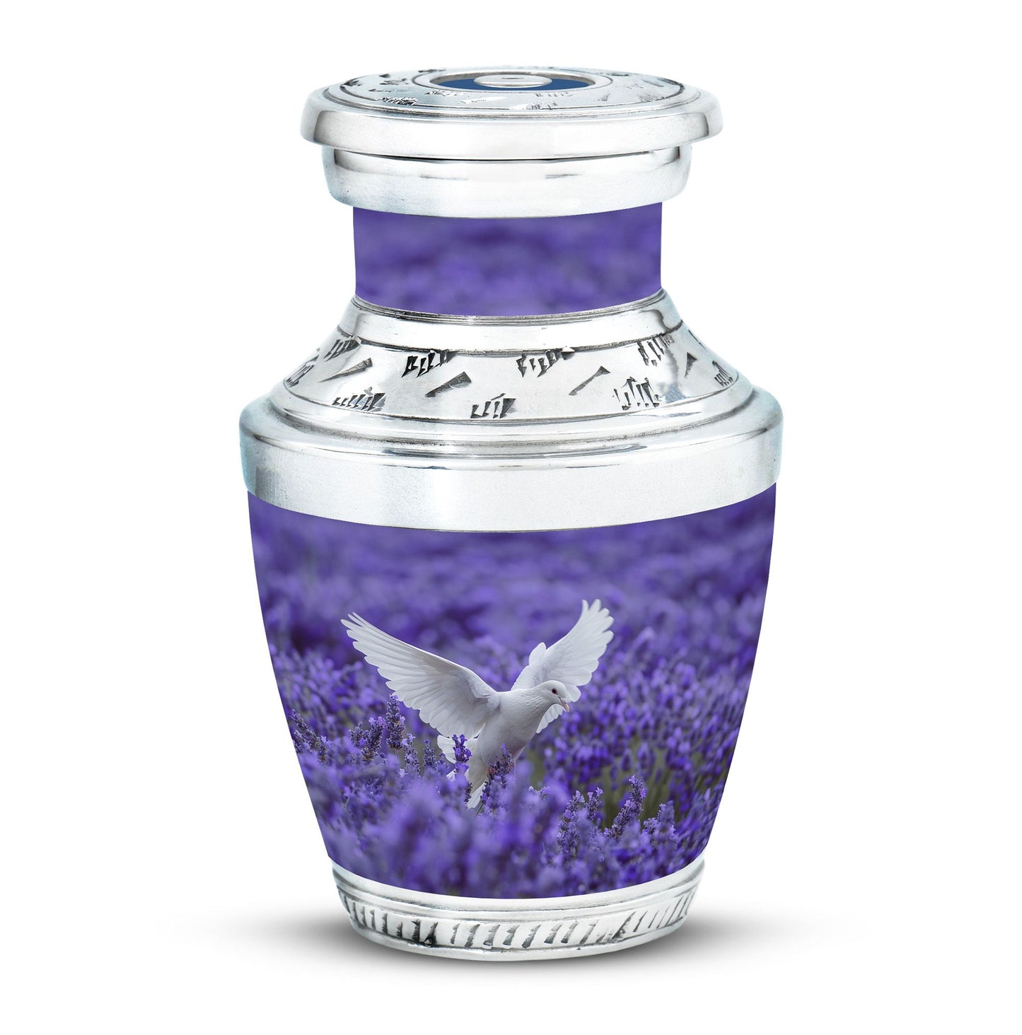 White Dove On Purple Theme 3 Inch Keepsake