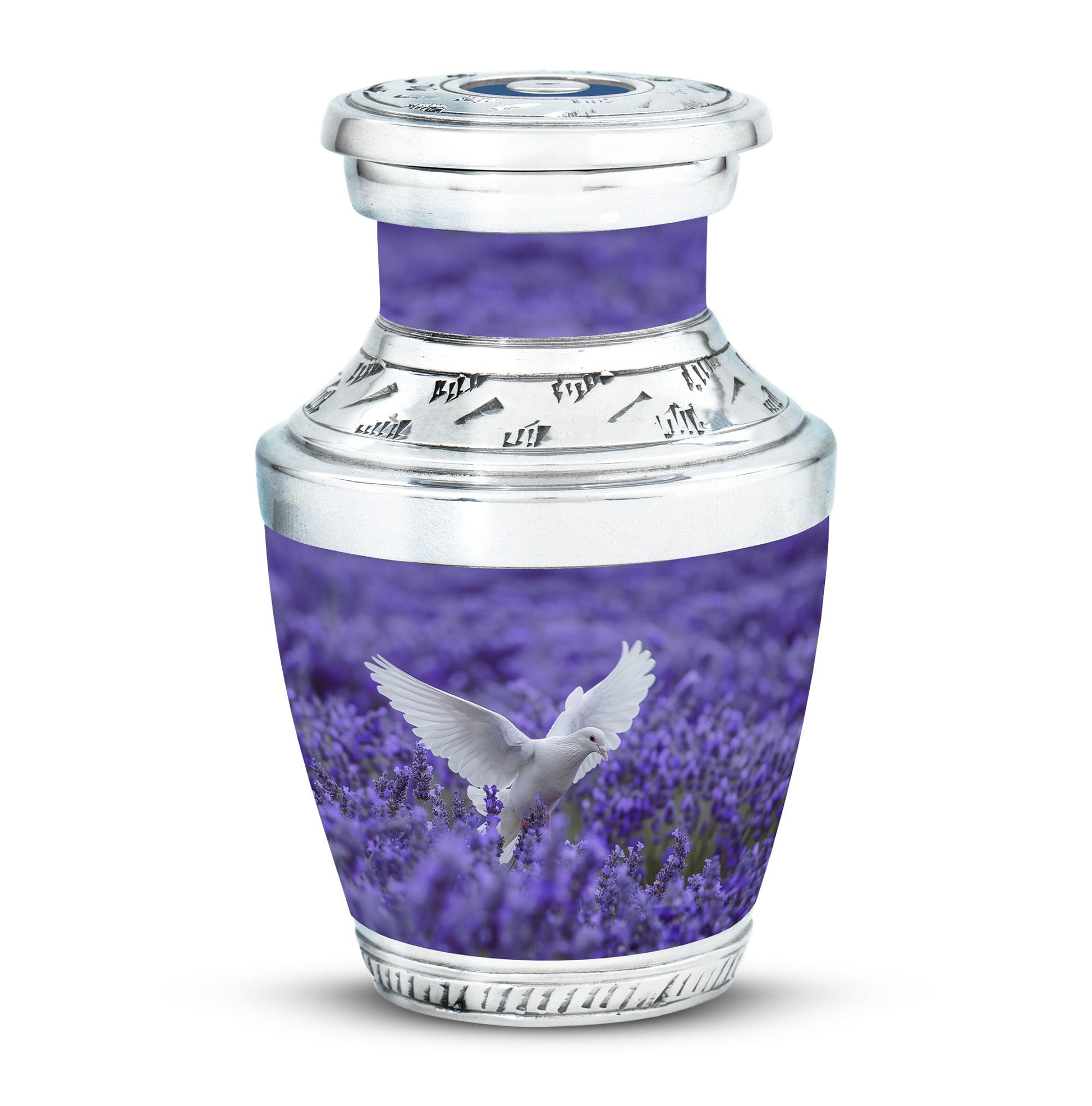 White Dove On Purple Theme 3 Inch Keepsake