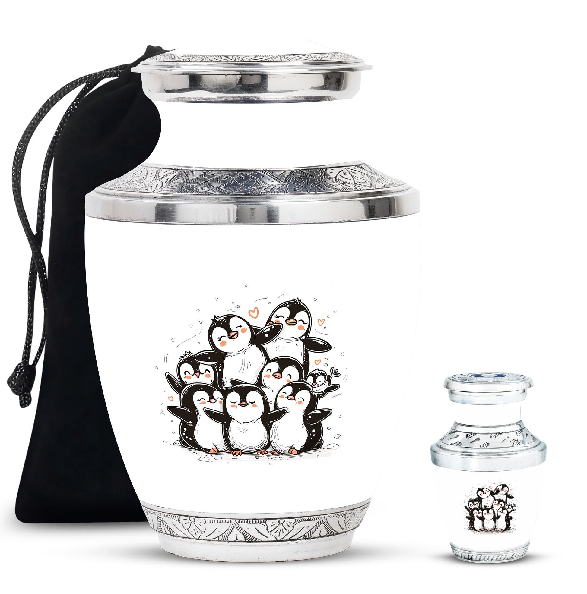 Penguin Theme Large Urn With 1 Keepsake Urn
