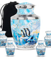 Penguin Theme Large Urn With 4 Keepsake Urn