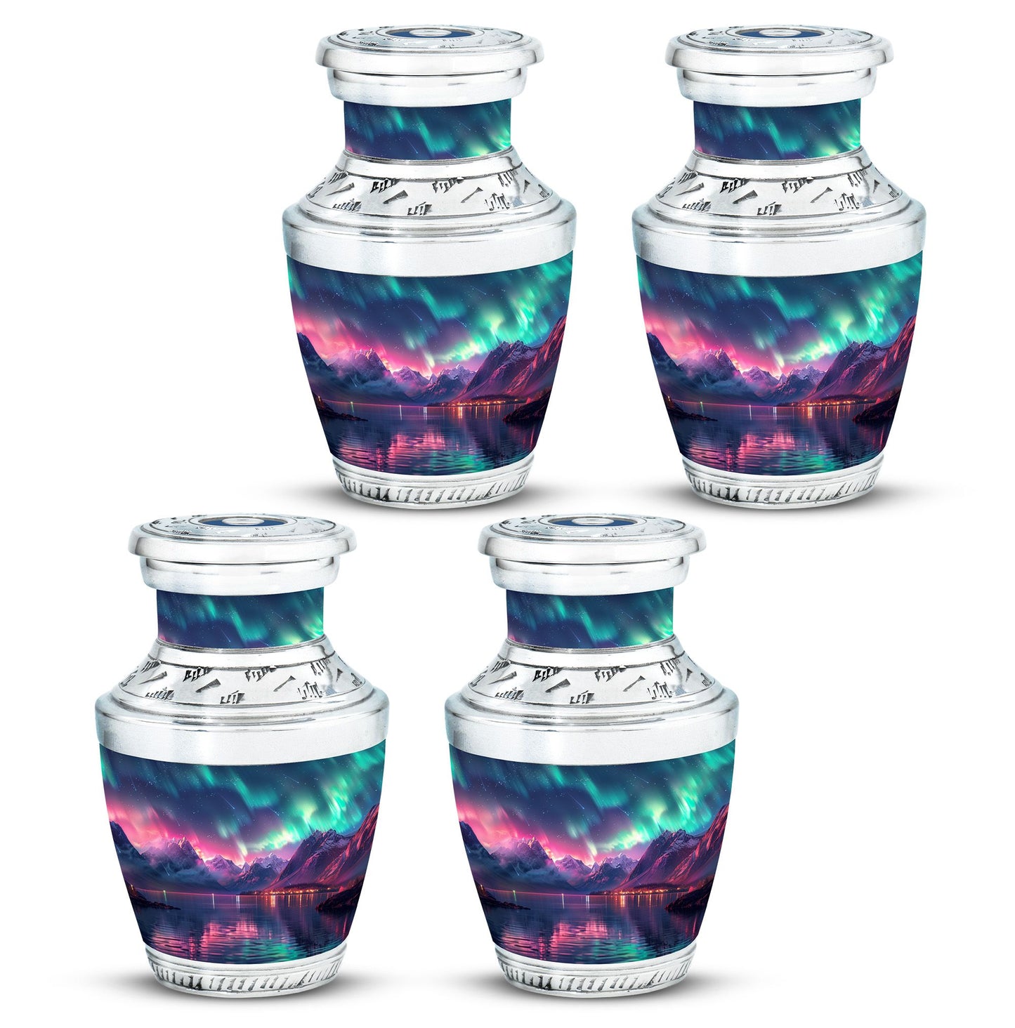 Aurora Borealis Theme 3 Inch Keepsake Pack of 4