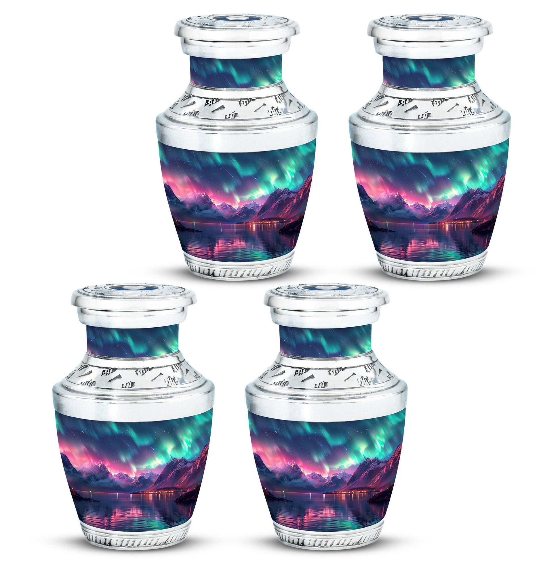 Aurora Borealis Theme 3 Inch Keepsake Pack of 4