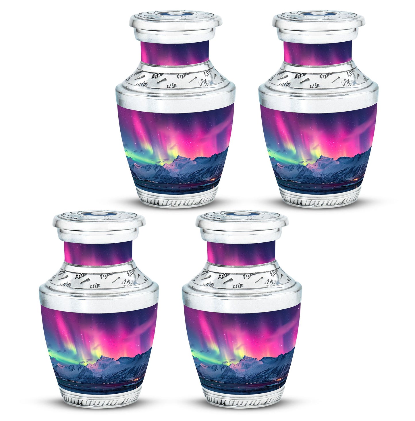 Aurora Borealis Theme 3 Inch Keepsake Pack of 4