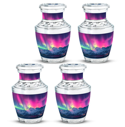 Aurora Borealis Theme 3 Inch Keepsake Pack of 4