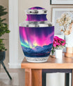Aurora Borealis Theme Large Urn With 1 Keepsake Urn