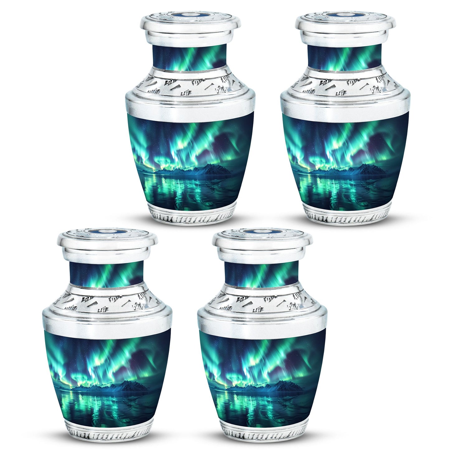 Aurora Borealis Borealis Theme 3 Inch Keepsake Pack of 4