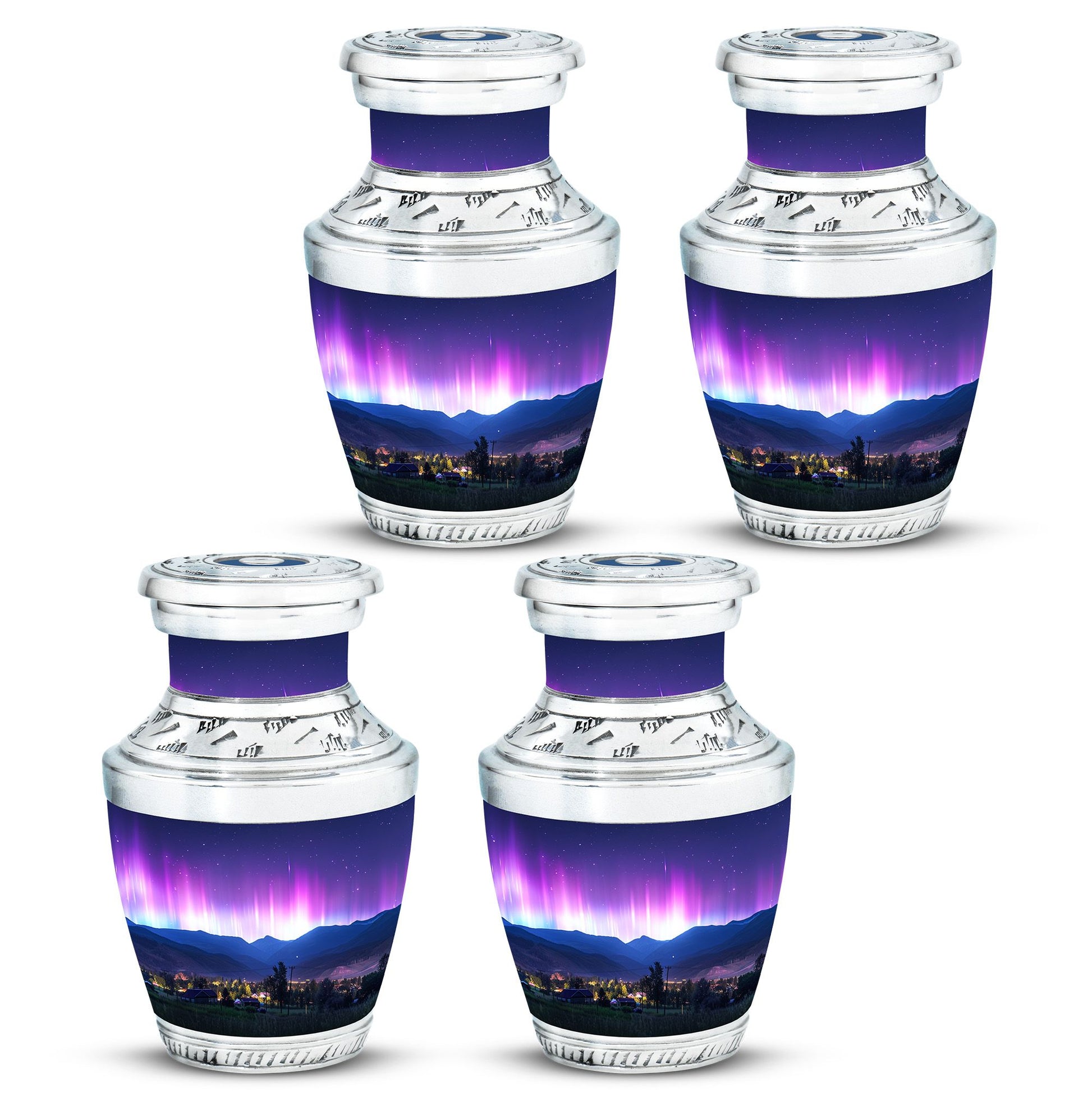 Aurora Borealis Theme 3 Inch Keepsake Pack of 4