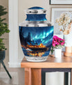 Aurora Borealis Borealis Theme Large Urn With 1 Keepsake Urn